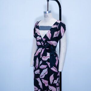 Diane Von Furstenberg Silk Wrap Lips Dress